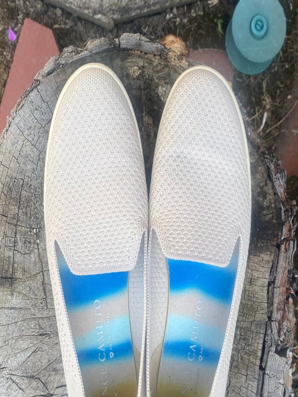 Vince Camuto Slip On Beige Sneakers Size 8.5 - Picture 4 of 6
